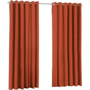 Riva Home Fiji Faux Silk Ringtop Curtains (46x72 (117x183cm)) (Burnt Orange) - Burnt Orange