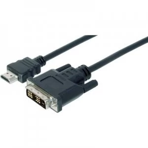 Digitus HDMI / DVI Cable 2m screwable Black [1x HDMI plug - 1x DVI plug 19-pin]