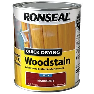 Ronseal Quick Drying Woodstain - Satin Mahogany 750ml