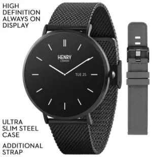 Henry London HD Ultra Slim Black and Grey Smartwatch Set