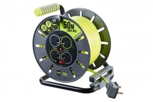 Masterplug 13A 4 Socket Extension Cable Reel 50m