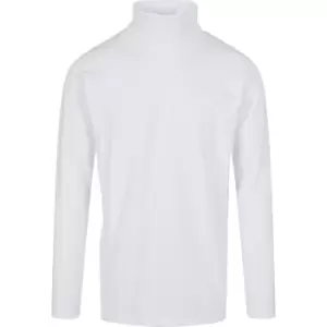 Build Your Brand Mens Turtle Neck Long-Sleeved T-Shirt (S) (White)