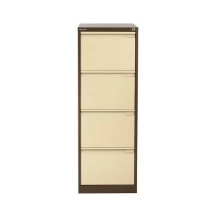 Bisley Filing Cabinet 4 Drawer 470x622x711mm Coffee and Cream