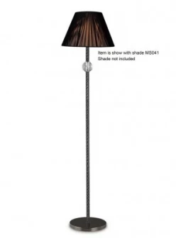 Floor Lamp (SHADE SOLD SEPARATELY) 1 Light Black Chrome, Crystal