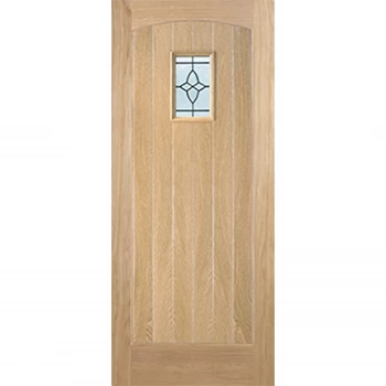 Cottage External Glazed Unfinished Oak 1 Lite Door - 915 x 2135mm