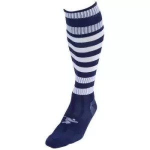 Precision Childrens/Kids Pro Hooped Football Socks (12 UK Child-2 UK) (Navy/White)
