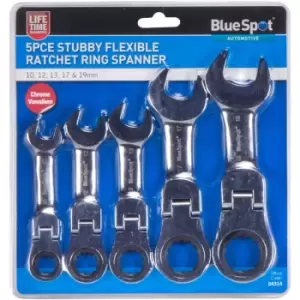 5 Piece Flexible Stubby Ratchet Spanner Set (10-19MM)