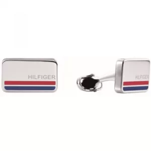 Mens Tommy Hilfiger Stainless Steel Rectangle Cufflinks