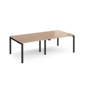 Adapt rectangular boardroom table 2400mm x 1200mm - Black frame and