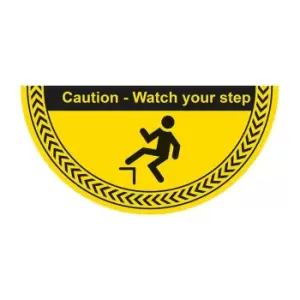 'Caution Watch Your Step' Floor Graphic (750mm x 375mm)