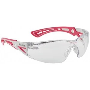 Bolle Rush RUSHPSPSIP Small Safety Glasses ClearPink Frame with Platinum Coating