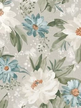 Arthouse Painted Dahlia Wallpaper In Green