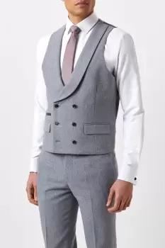 Mens Slim Fit Grey Tweed Suit Waistcoat