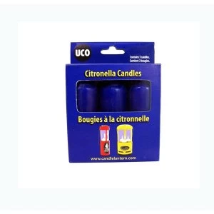 UCO OrigCand 3pk Citronella 9 Hour Candles