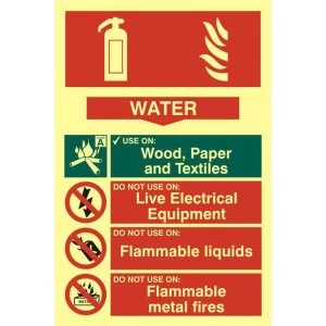 ASEC Fire Extinguisher 200mm x 300mm PVC Self Adhesive Photo luminescent Sign