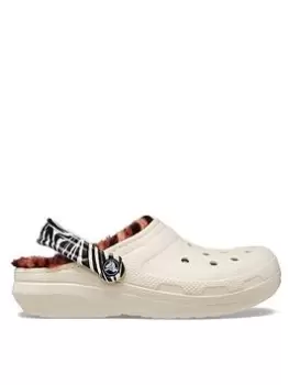 Crocs Animal Remix Lined Clog Flat Shoes, Bone, Size 7, Women