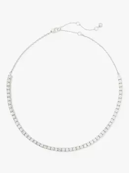 Kate Spade Shimmy Tennis Necklace, Clear/Silver, One Size