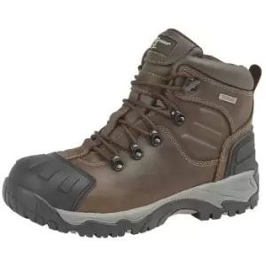 Grafters Mens Buffalo Leather Hiker Type Safety Boots (14 UK) (Brown) - Brown