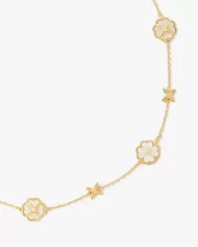 Kate Spade Heritage Bloom Scatter Necklace, Cream/Gold, One Size