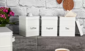 Vintage-Effect Kitchen Sets and Canisters, Three Piece Set- Tea Coffee and Sugar, Harbour Housewares