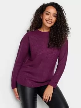 M&Co Funnel Neck Knitted Jumper - Purple, Purple, Size 10-12, Women
