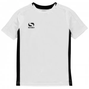 Sondico Fundamental Polo T Shirt Junior Boys - White/Black