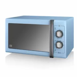Swan Retro Manual Microwave 20L 800W, Blue