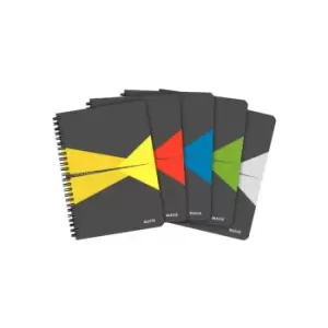 Office Notebook, Wirebound, 90 Sheets, Ruled, 90GSM Ivory Paper, A5 Assorted - Outer Carton of 5