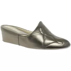Relax Slippers Dulcie Leather Ladies Slippers womens Clogs (Shoes) in Silver. Sizes available:2,3,4,5,6,7,8,9