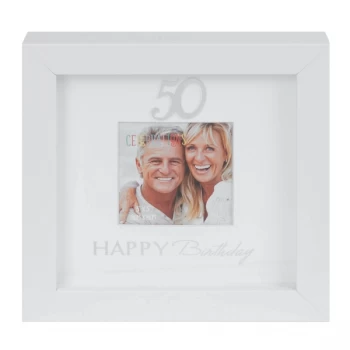 3" x 3" - Happy Birthday Box Photo Frame - 50th