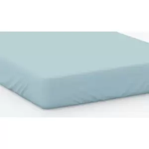100% Cotton 200 Thread Count Fitted Sheet Deep 15" Single Pale Blue