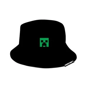 Minecraft - Embroidery Block Face Kid's Unisex Bucket Hat - Black