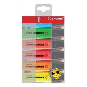 STABILO BOSS Original 2 5mm Chisel Tip Highlighter Assorted Colours Pack of 6