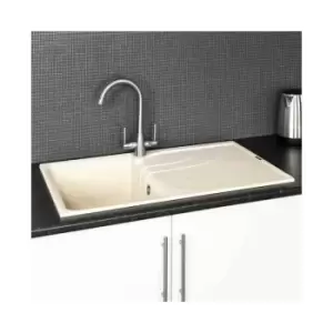 Elleci EGO400 Kitchen Sink Single Bowl Cream Granite Reversible Recessed - Beige - Reginox