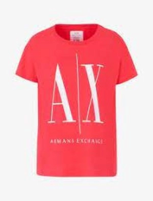 Armani Exchange Logo T-Shirt Red Size L Women