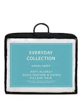 Everyday Collection Pair Of Anti-Allergy Duck Feather And Down Pillows