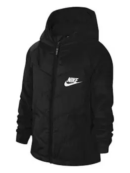 Boys, Nike Older Filled Jacket - Black, Size S=8-10 Years