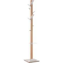 Fast Paper EasyCloth 8 Hook Coat Stand - Beech/White