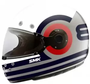SMK Retro Ranko Helmet, grey-white-blue, Size L, grey-white-blue, Size L