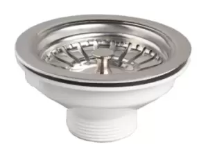 Wirquin - Kitchen Basin Drain Dopant Sink Waste Strainer Basket Leach Plug Steel 90mm 6/4