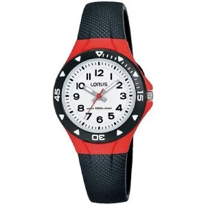Lorus R2357MX9 Chidrens Black & Red Sports Design Watch