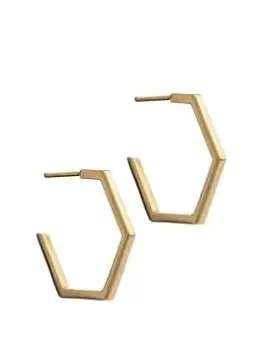 Rachel Jackson London Medium Hexagon Hoop Earrings - Gold