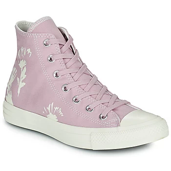 Converse CHUCK TAYLOR ALL STAR HYBRID FLORAL HI womens Shoes (High-top Trainers) in Purple,2.5