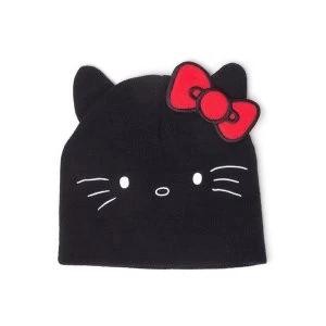 Hello Kitty - Hello Kitty Face Unisex Cuffless Beanie - Black