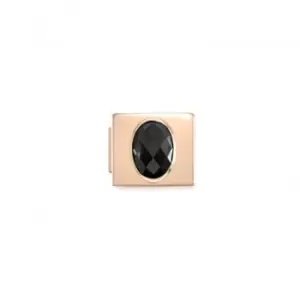 Classic Glam Cubic Zirconia Pink Gold Black Link Charm 230604/10