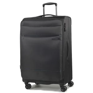 Rock Deluxe-Lite Medium 8-Wheel Spinner Suitcase - Black