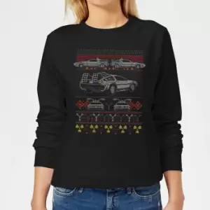 Back To The Future Back In Time for Christmas Womens Christmas Jumper - Black - XXL