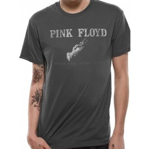 Pink Floyd - Wish You Were Here Logo Mens Medium T-Shirt - Grey