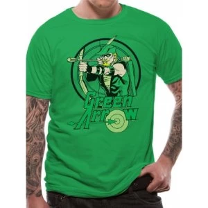 Green Arrow - All The Heroes Circle Unisex T-Shirt Black Small
