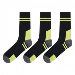 Claremont 3 Pack Socks Mens - Grey/Yellow